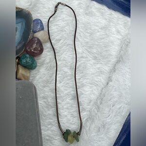 Vintage Sterling Green Beach Glass Necklace